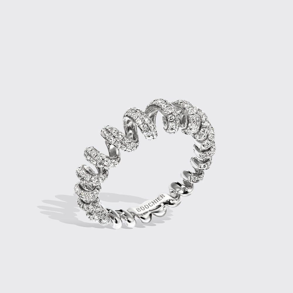 WHITE GOLD DIAMOND SLINKEE RING – Boochier