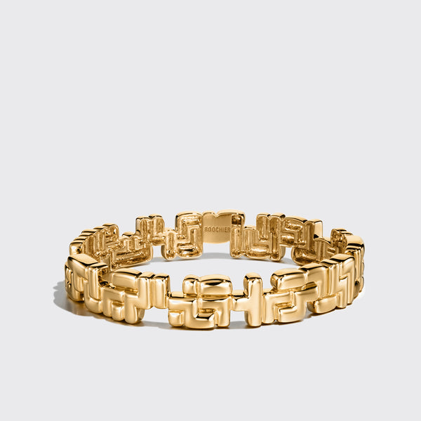 YELLOW GOLD ARCADE TRIPLE ETERNITY BANGLE