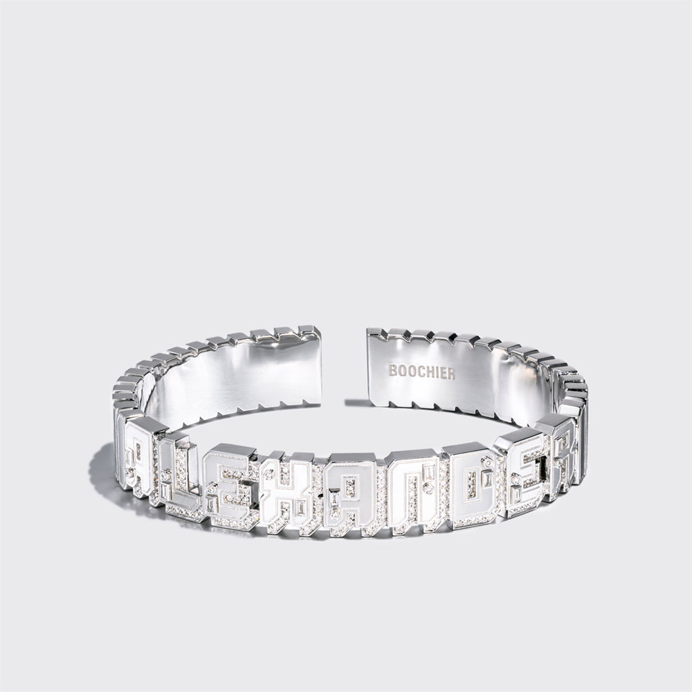 WHITE GOLD DIAMOND NOSTALGIA BANGLE