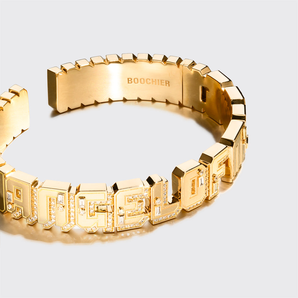 YELLOW GOLD DIAMOND NOSTALGIA BANGLE