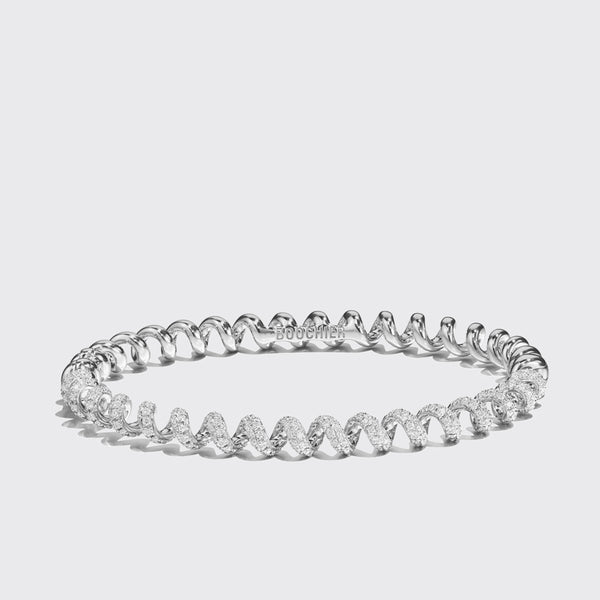 MINI WHITE GOLD DIAMOND SLINKEE BANGLE