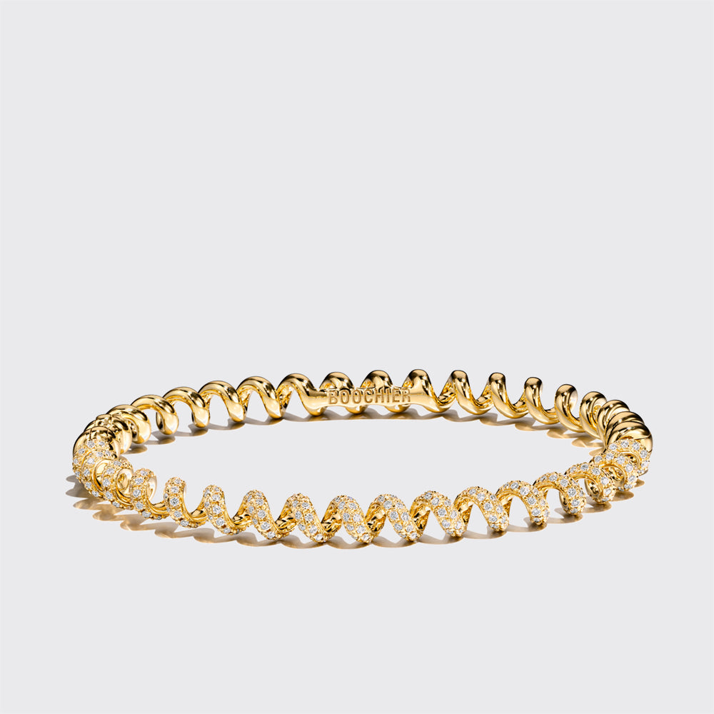 MINI YELLOW GOLD DIAMOND SLINKEE BANGLE