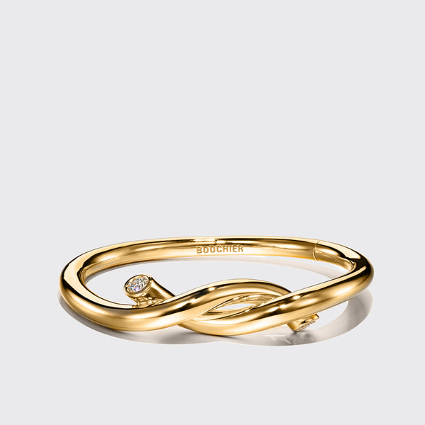 JUMBO YELLOW GOLD TIES BANGLE