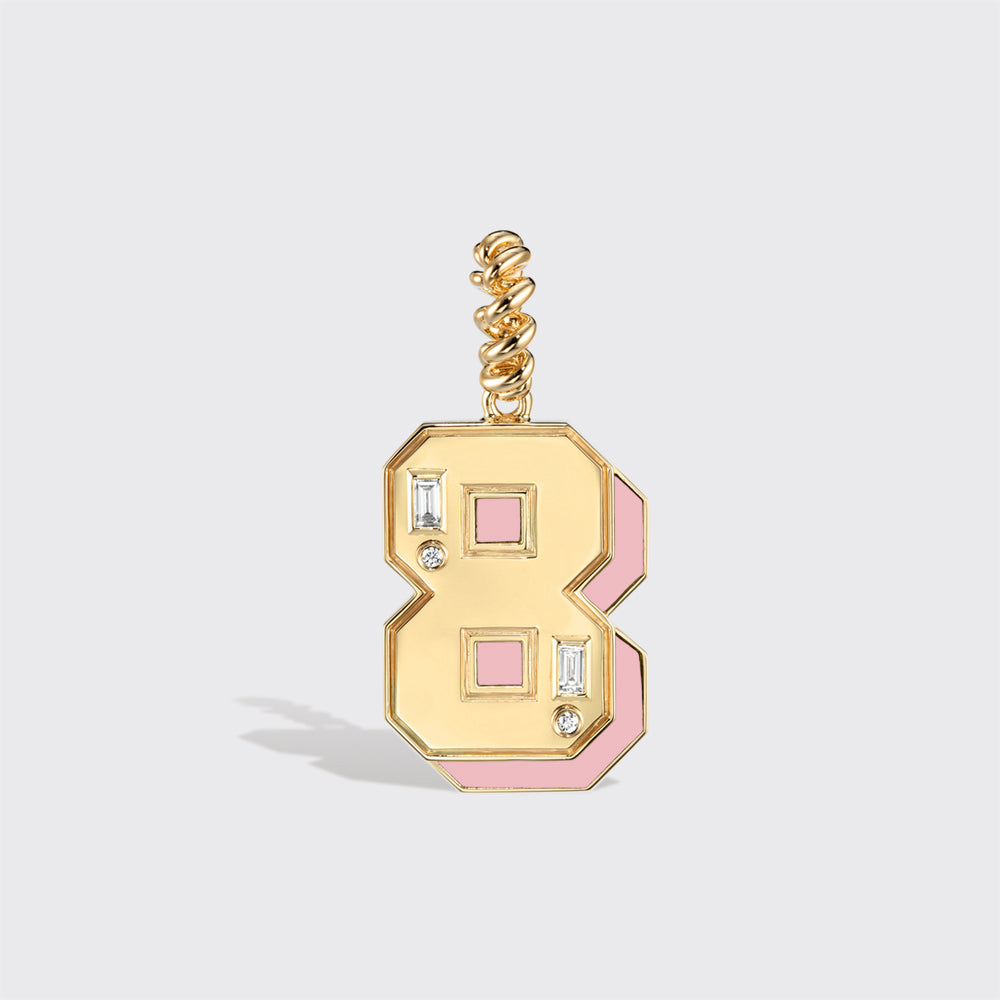 JUMBO PINK OPAL NOSTALGIA NUMBER PENDANT