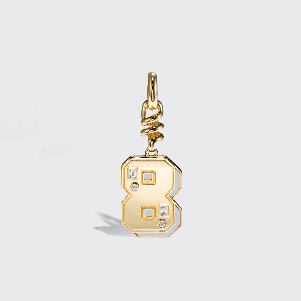 WHITE MOTHER OF PEARL NOSTALGIA NUMBER CHARM