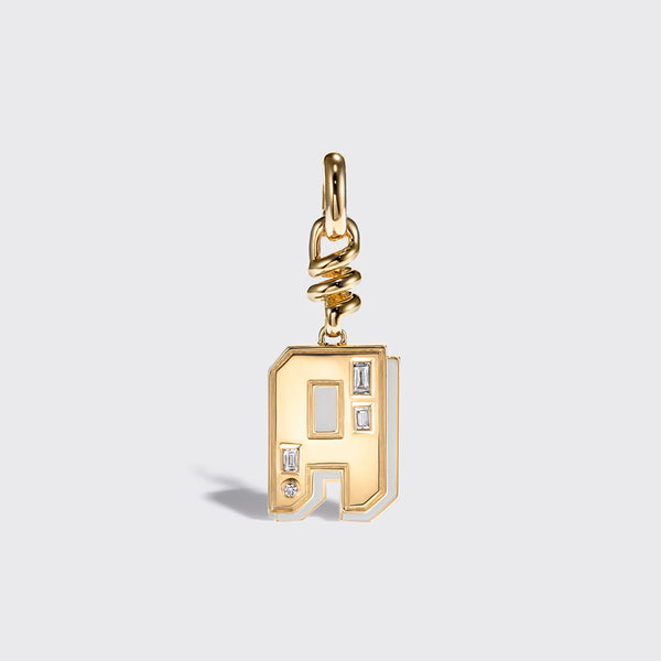 WHITE MOTHER OF PEARL NOSTALGIA LETTER CHARM