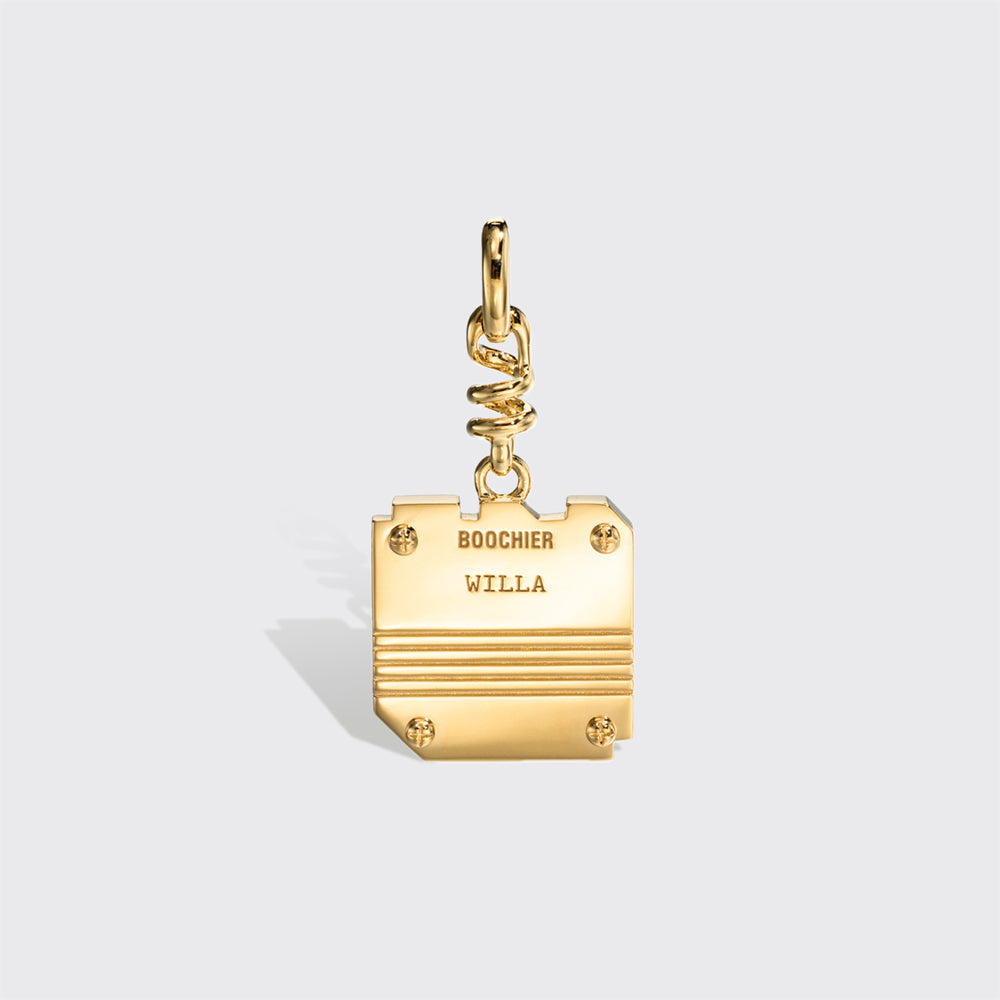 WHITE MOTHER OF PEARL NOSTALGIA LETTER CHARM