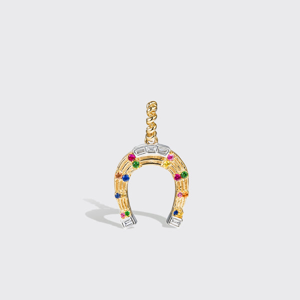 YELLOW GOLD RAINBOW HORSESHOE NOSTALGIA CHARM