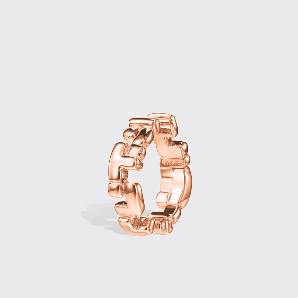 LARGE ROSE GOLD ARCADE DOUBLE ETERNITY LOCK EARRINGS