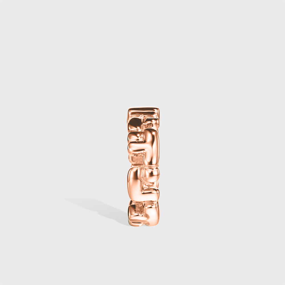 LARGE ROSE GOLD ARCADE DOUBLE ETERNITY LOCK EARRINGS