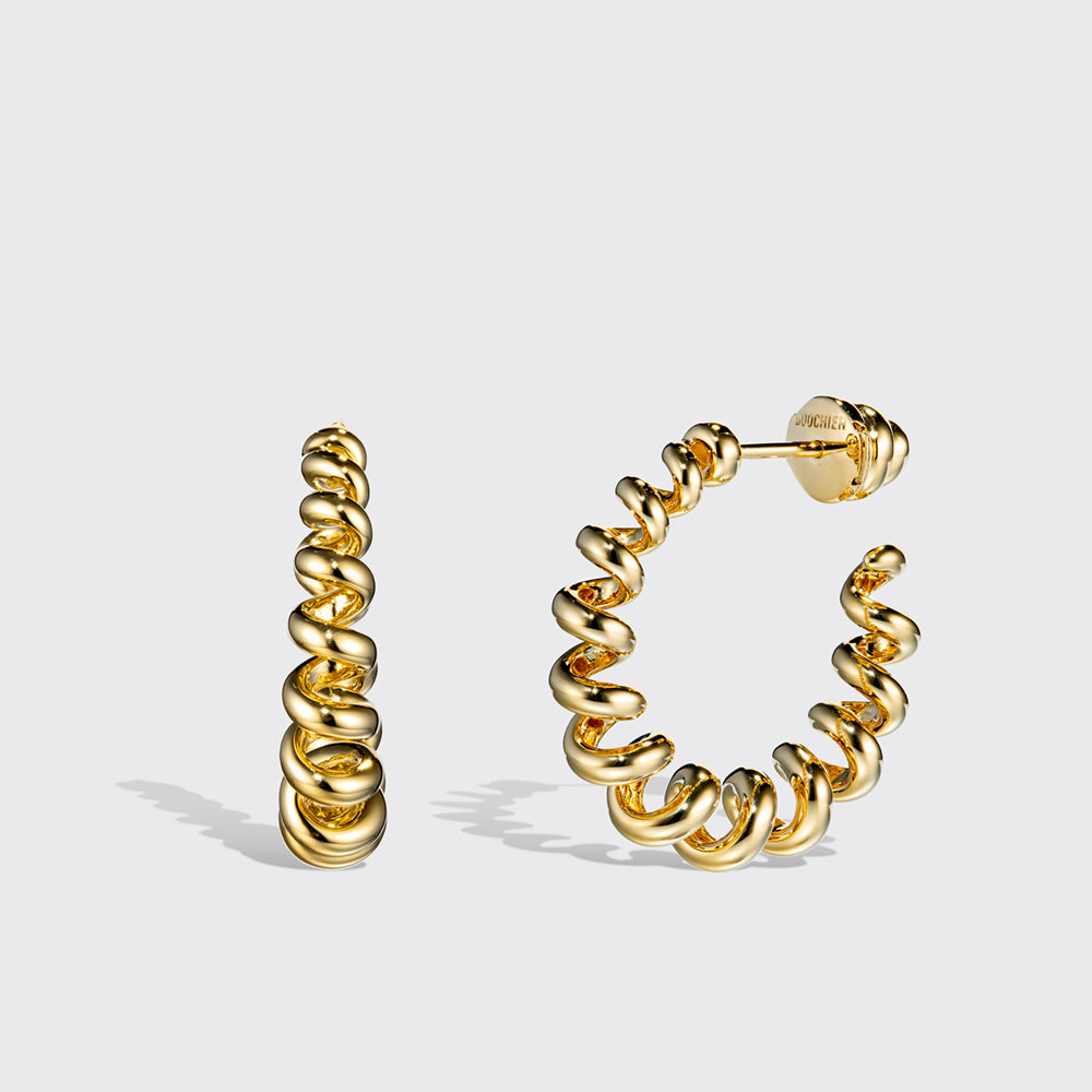 LARGE YELLOW GOLD SLINKEE EARRINGS – Boochier