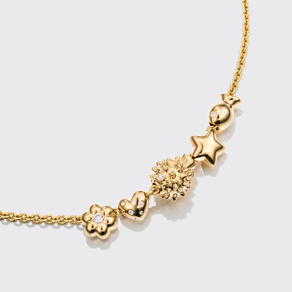 LARGE YELLOW GOLD BANGERS NECKLACE