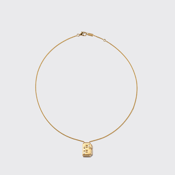 YELLOW GOLD DIAMOND LETTER NECKLACE