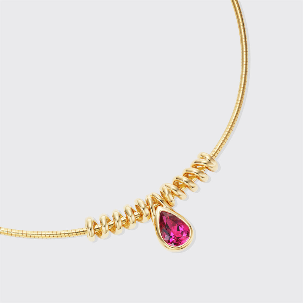 LARGE NOSTALGIA CHAIN WITH MEDIUM SLINKEE BUMPERS AND A RUBELLITE SLIN ...