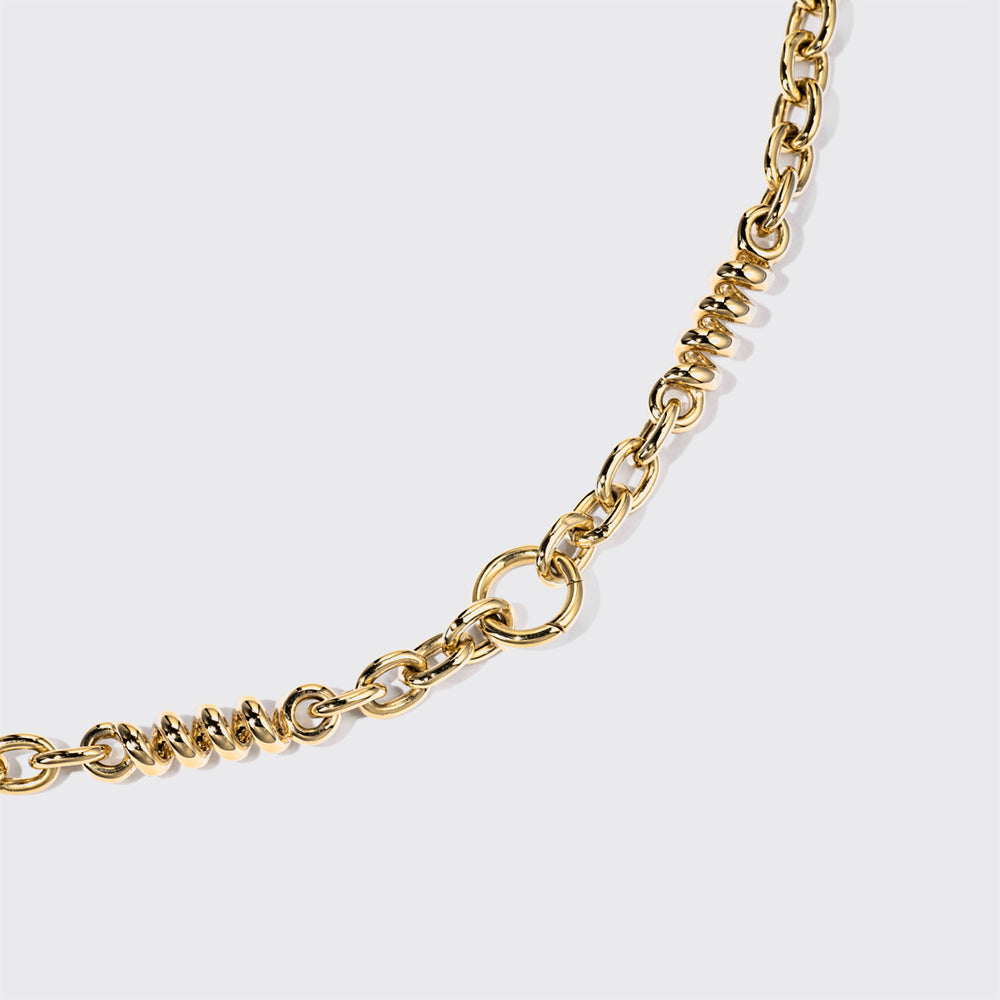 YELLOW GOLD SLINKEE CLIP NECKLACE