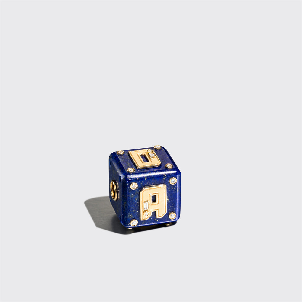 JUMBO LAPIS LETTER/NUMBER DICE DIAMOND BANGERS CHARM