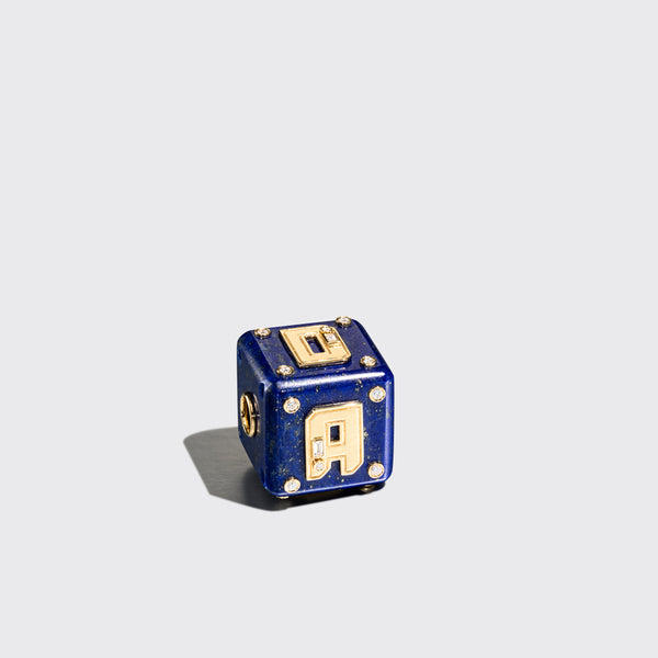 JUMBO LAPIS LETTER/NUMBER DICE DIAMOND BANGERS CHARM