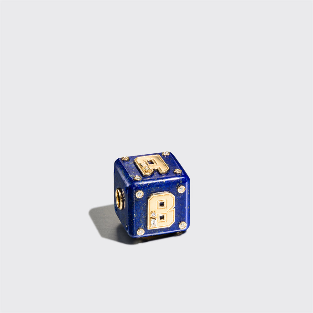 JUMBO LAPIS LETTER/NUMBER DICE DIAMOND BANGERS CHARM