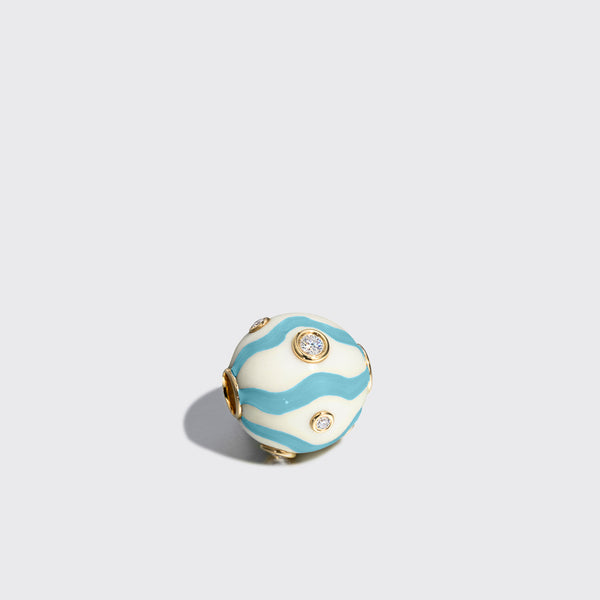 LARGE LIGHT BLUE SWIRL DIAMOND BANGERS CHARM