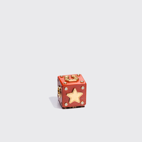RED JASPER STONE LETTER/NUMBER DICE DIAMOND BANGERS CHARM