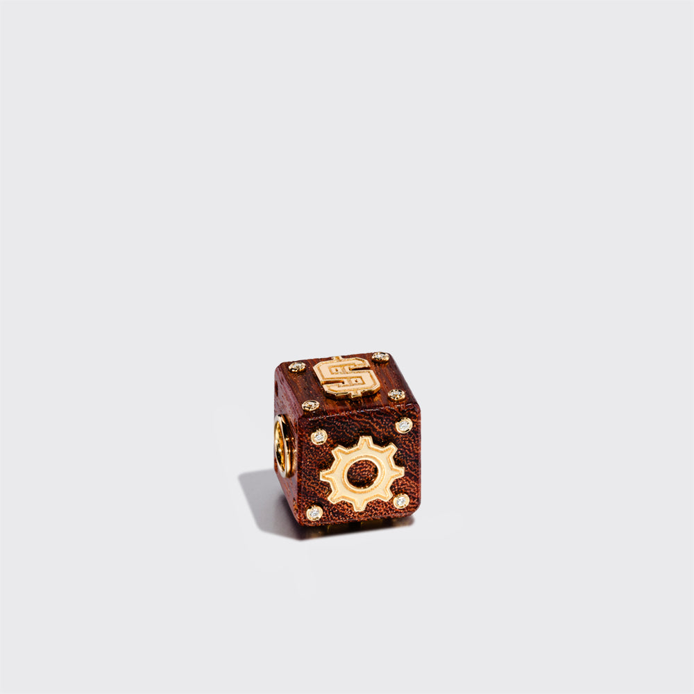 WOOD DICE DIAMOND BANGERS CHARM