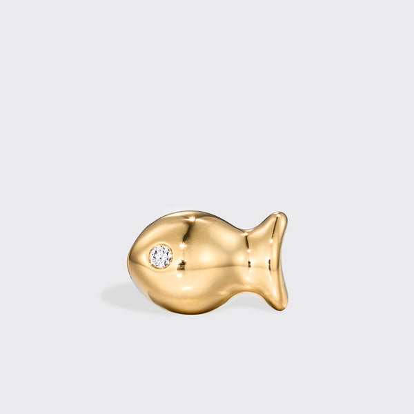 YELLOW GOLD DIAMOND GOLDFISH BANGERS CHARM