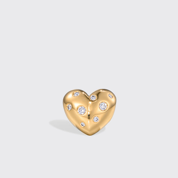 YELLOW GOLD DIAMOND HEART BANGERS CHARM