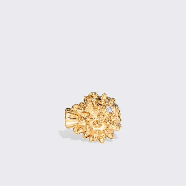 YELLOW GOLD DIAMOND PUFFERFISH BANGERS CHARM