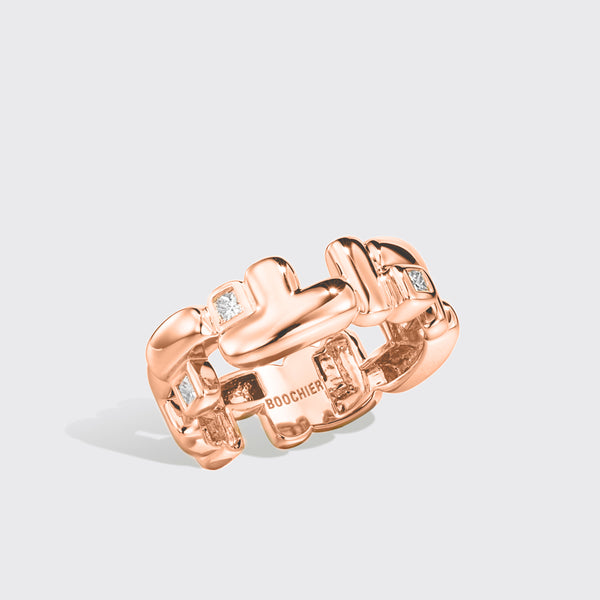 ROSE GOLD DIAMOND ARCADE DOUBLE ETERNITY RING