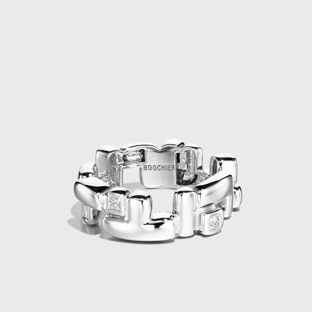 WHITE GOLD DIAMOND ARCADE DOUBLE ETERNITY RING