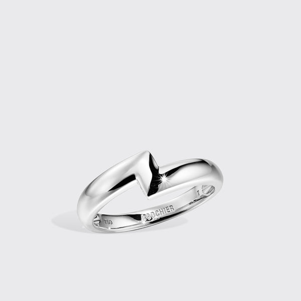 WHITE GOLD ARCADE STACKABLE RING