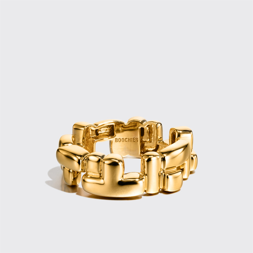 YELLOW GOLD ARCADE DOUBLE ETERNITY RING