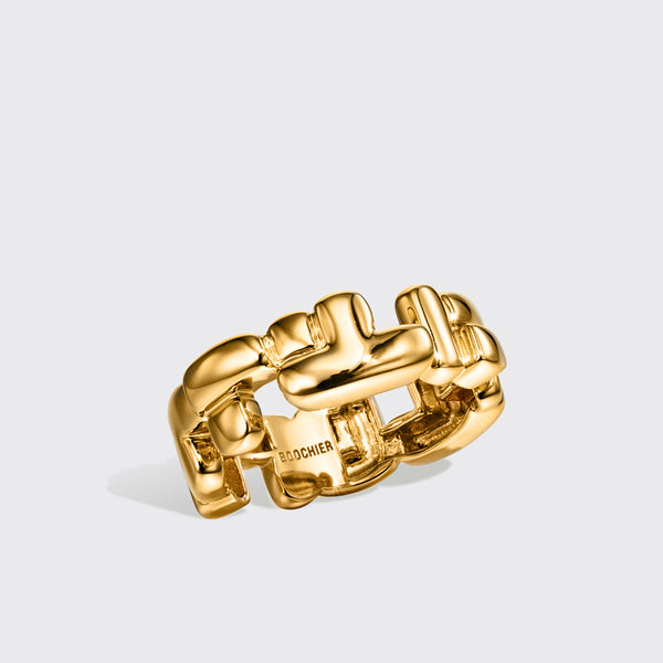 YELLOW GOLD ARCADE DOUBLE ETERNITY RING