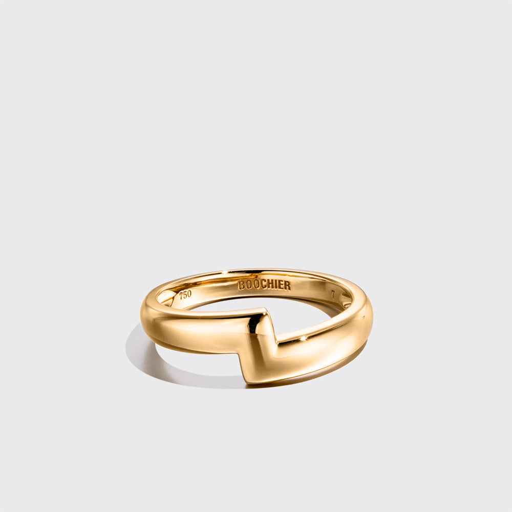 YELLOW GOLD ARCADE STACKABLE RING