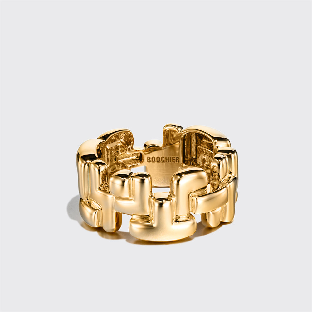 YELLOW GOLD ARCADE TRIPLE ETERNITY RING