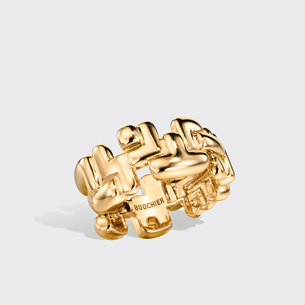 YELLOW GOLD ARCADE TRIPLE ETERNITY RING