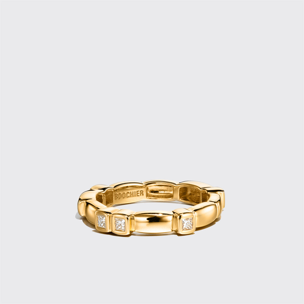 YELLOW GOLD DIAMOND ARCADE ETERNITY RING