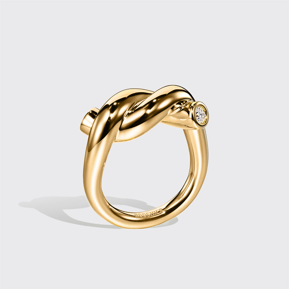 JUMBO YELLOW GOLD TIES RING