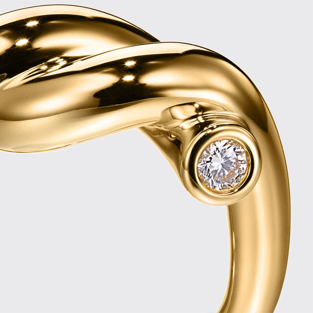 JUMBO YELLOW GOLD TIES RING