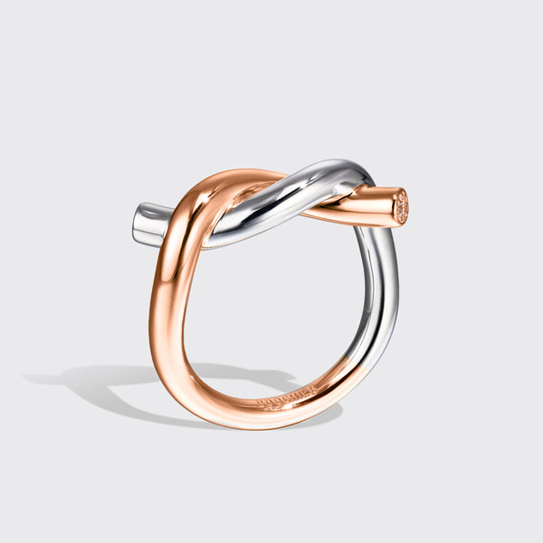 ROSE GOLD-WHITE GOLD TIES RING