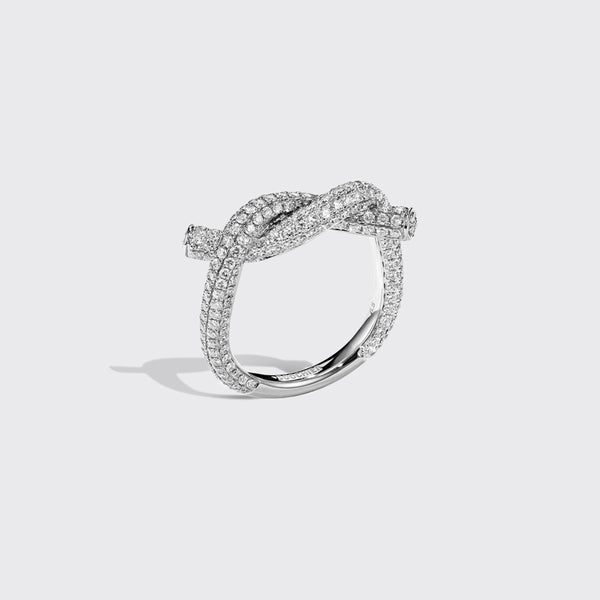 WHITE GOLD DIAMOND TIES RING