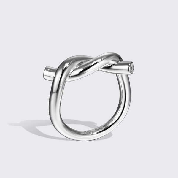 WHITE GOLD TIES RING